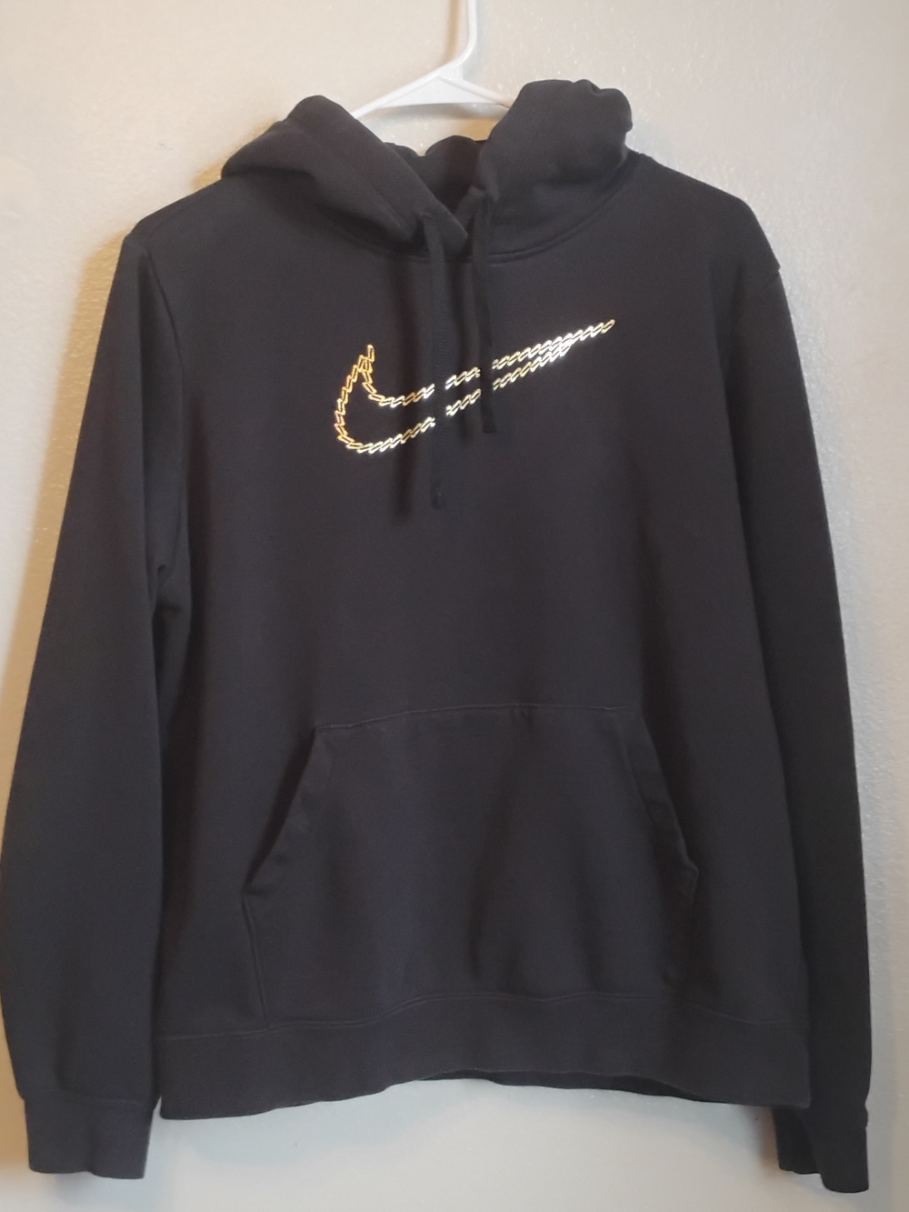 Nike Black Chain Swoosh Pullover Hoodie Size L
